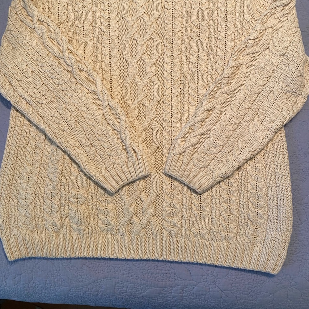Lands’ End Direct Merchant Fisherman Sweater. 100% Cotton. Mens XL.